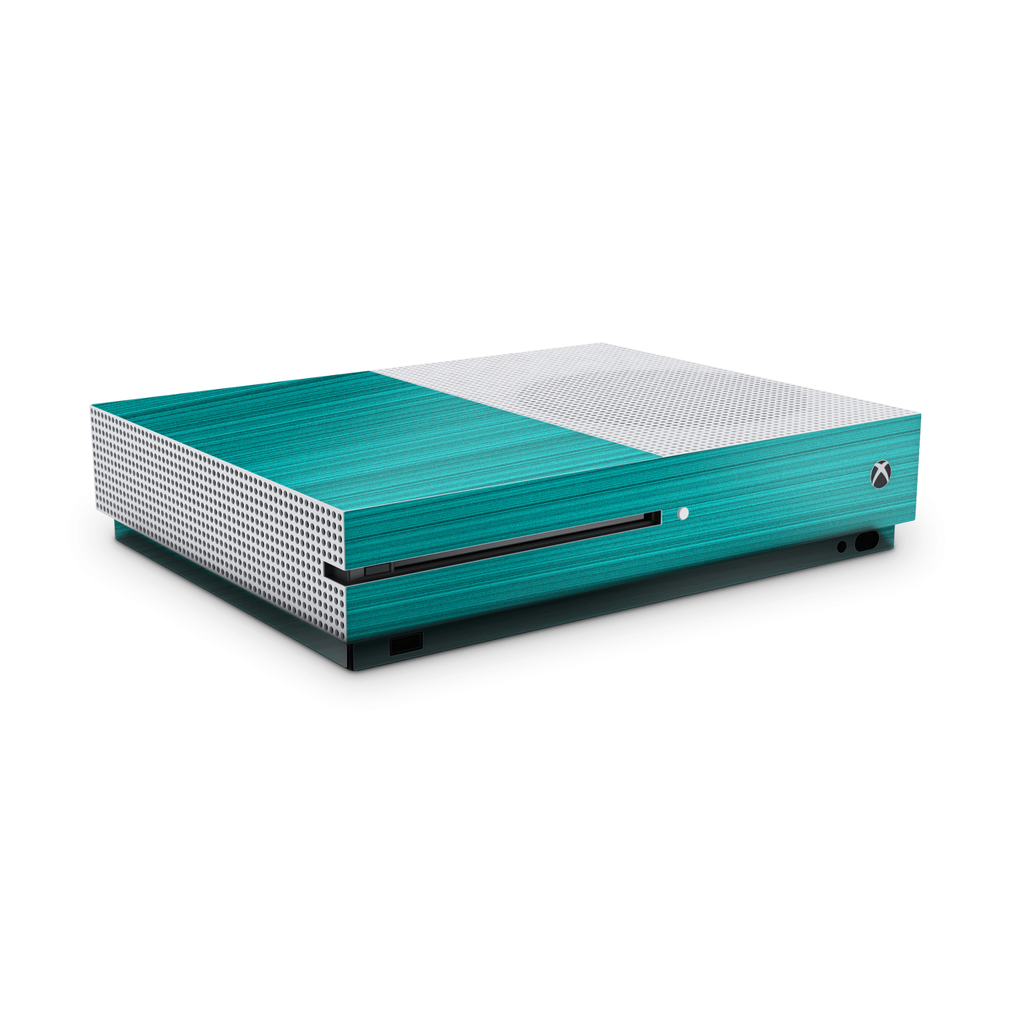 Xbox One S brushed sticker licht blauw skin zijaanzicht Ucustom